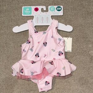 Disney Pink Minnie Mouse Swimsuit with Ruffles